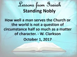 Lessons from Isaiah   Standing Nobly