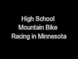High School Mountain Bike Racing in Minnesota