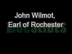 John Wilmot, Earl of Rochester