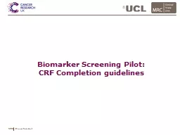 Biomarker Screening Pilot: