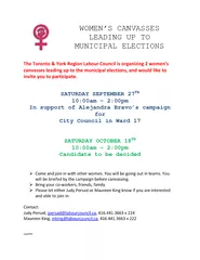 MUNICIPAL ELECTIONS SATURDAY SEPTEMBER  am In support