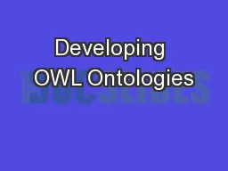 Developing OWL Ontologies