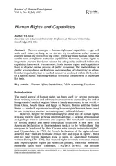 Human Rights and Capabilities AMARTYA SEN Amartya Sen