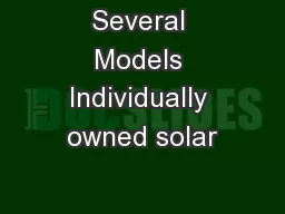 Several Models Individually owned solar