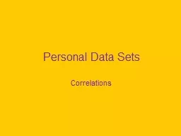 Personal Data Sets Correlations
