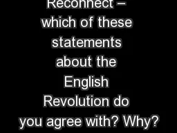 Reconnect – which of these statements about the English Revolution do you agree with?