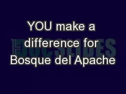 YOU make a difference for Bosque del Apache
