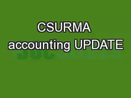CSURMA accounting UPDATE