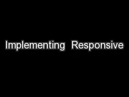 Implementing  Responsive