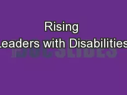 Rising Leaders with Disabilities: