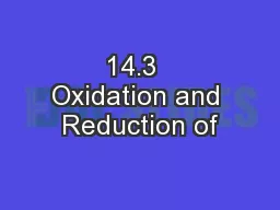 14.3  Oxidation and Reduction of