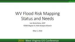 WV Flood  Risk Mapping Status and