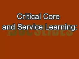 Critical Core and Service Learning: