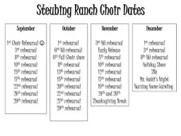 Steubing Ranch Choir Dates