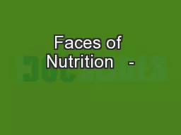 Faces of Nutrition   -