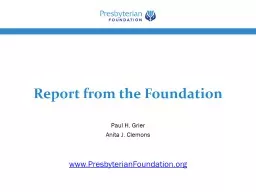 Report from the Foundation