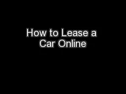 How to Lease a Car Online
