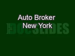 Auto Broker New York