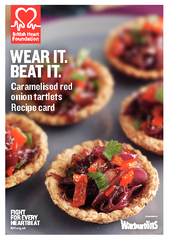 Caramelised red onion tartlets Recipe card Supported b