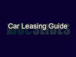 Car Leasing Guide