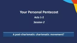 Your Personal Pentecost Acts 1-2