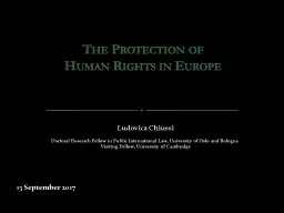 T he Protection of  Human Rights in Europe