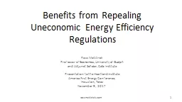 Benefits from Repealing Uneconomic Energy Efficiency Regulations