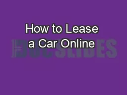 How to Lease a Car Online 