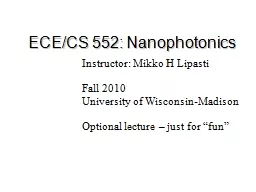 ECE/CS 552:  Nanophotonics