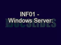 INF01 - Windows Server: