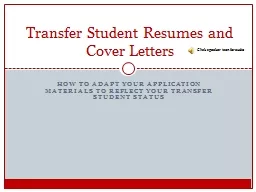 How to adapt your application materials to reflect your transfer student status