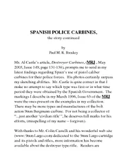 SPANISH POLICE CARBINES the story continued by Paul M
