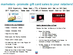 marketers - promote gift card sales to your retailers!