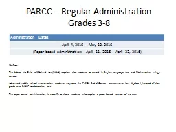 PARCC – Regular Administration