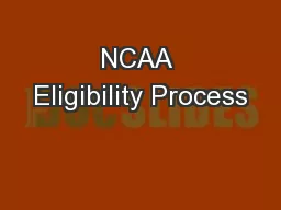 NCAA Eligibility Process