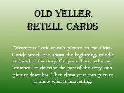 Old Yeller  Retell Cards