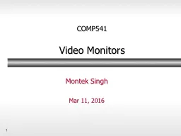 1 COMP541 Video  Monitors