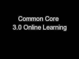 Common Core 3.0 Online Learning