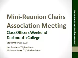 Mini-Reunion Chairs Association Meeting