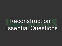 Reconstruction Essential Questions