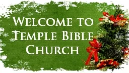 Welcome to Temple Bible Church