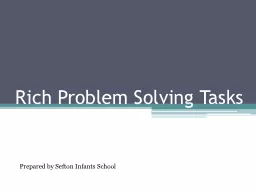 Rich Problem Solving Tasks