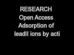 RESEARCH Open Access Adsorption of leadII ions by acti