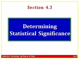 Section 4.3 Determining Statistical Significance