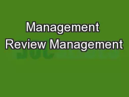 Management Review Management