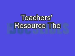 Teachers’ Resource The