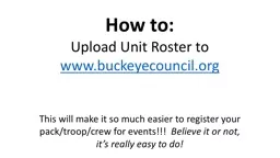 How to: Upload Unit Roster to