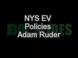 NYS EV Policies Adam Ruder