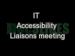 IT Accessibility Liaisons meeting