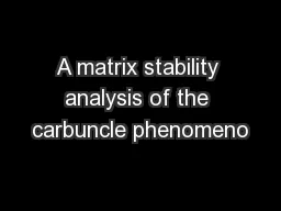 A matrix stability analysis of the carbuncle phenomeno